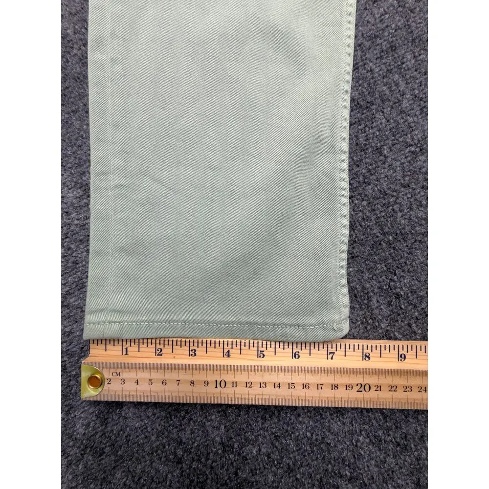 7 For All Mankind Slimmy Jeans Mens 40 Green Slim Straight Italian Fabric NEW